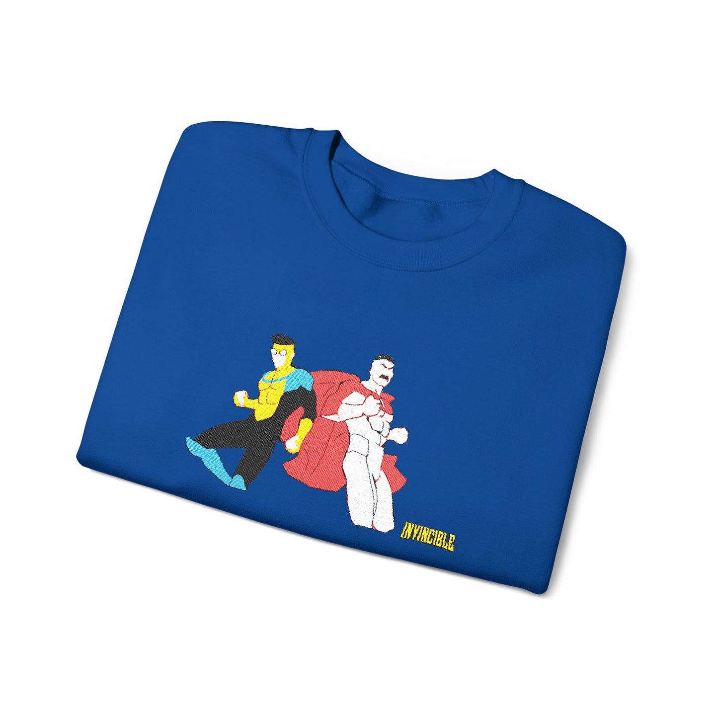 Invincible and Omniman embroidered crewneck sweatshirt | Season 4 Poster