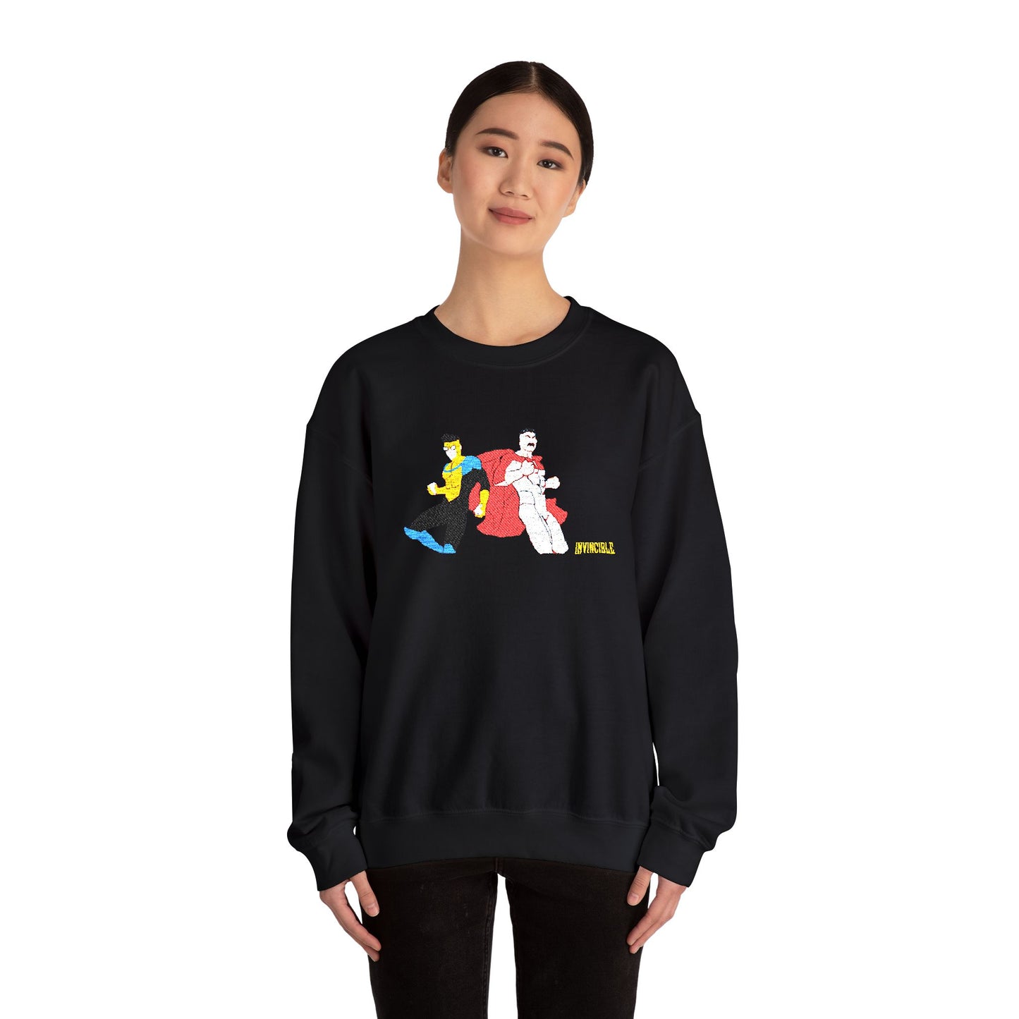 Invincible and Omniman embroidered crewneck sweatshirt | Season 4 Poster