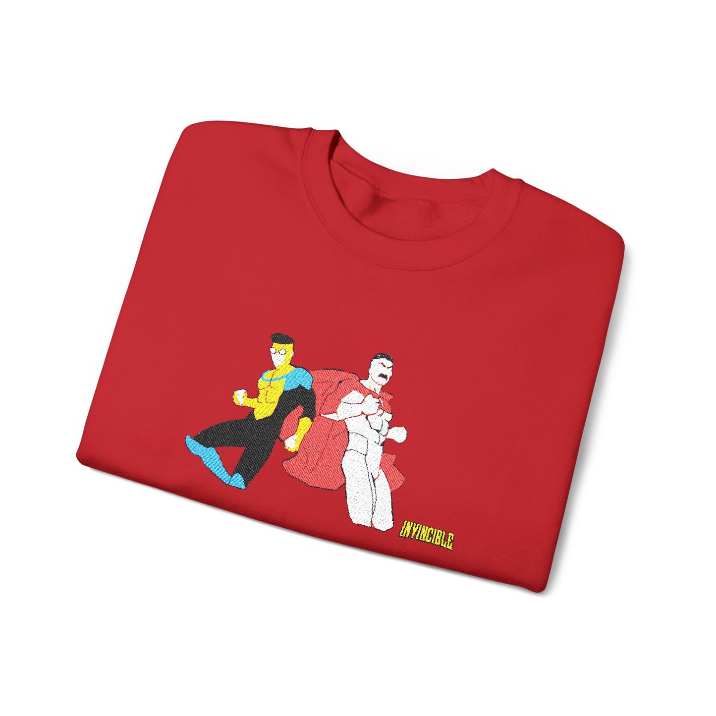 Invincible and Omniman embroidered crewneck sweatshirt | Season 4 Poster