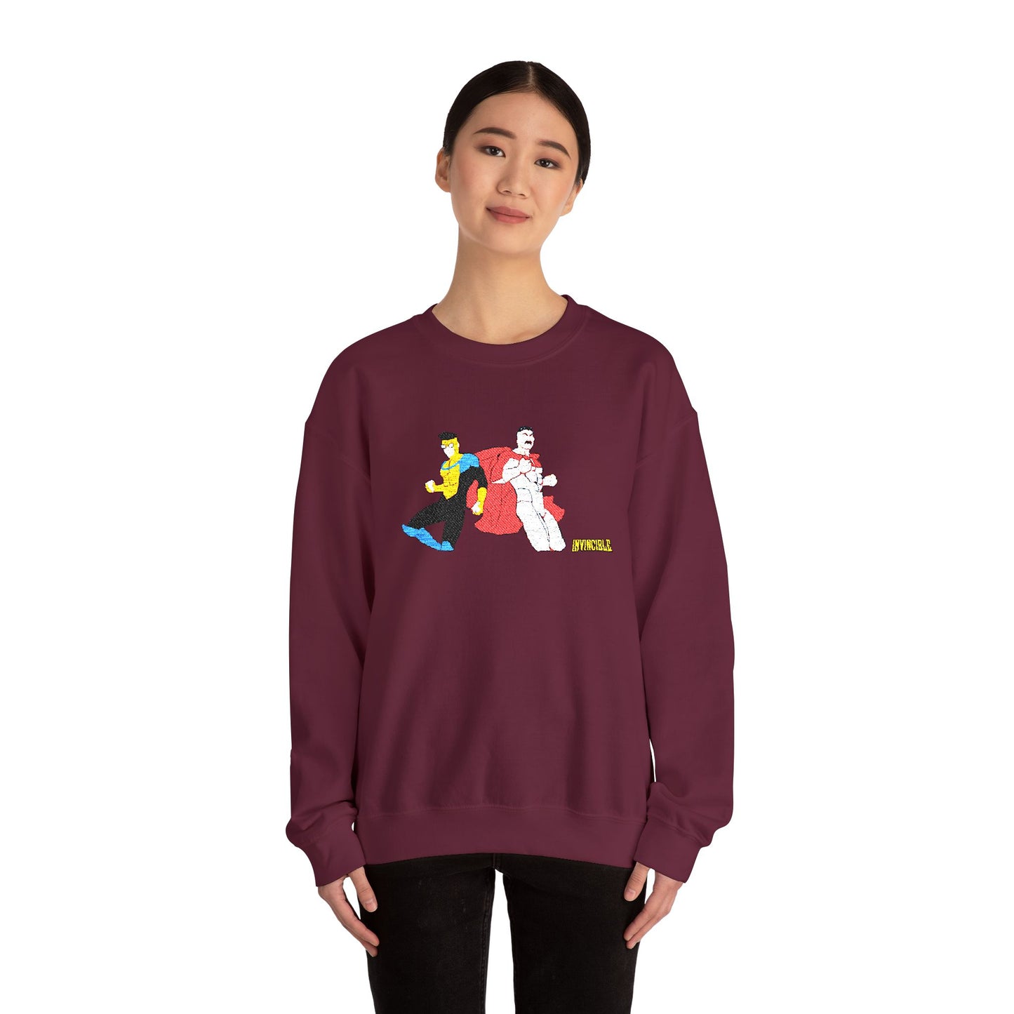 Invincible and Omniman embroidered crewneck sweatshirt | Season 4 Poster