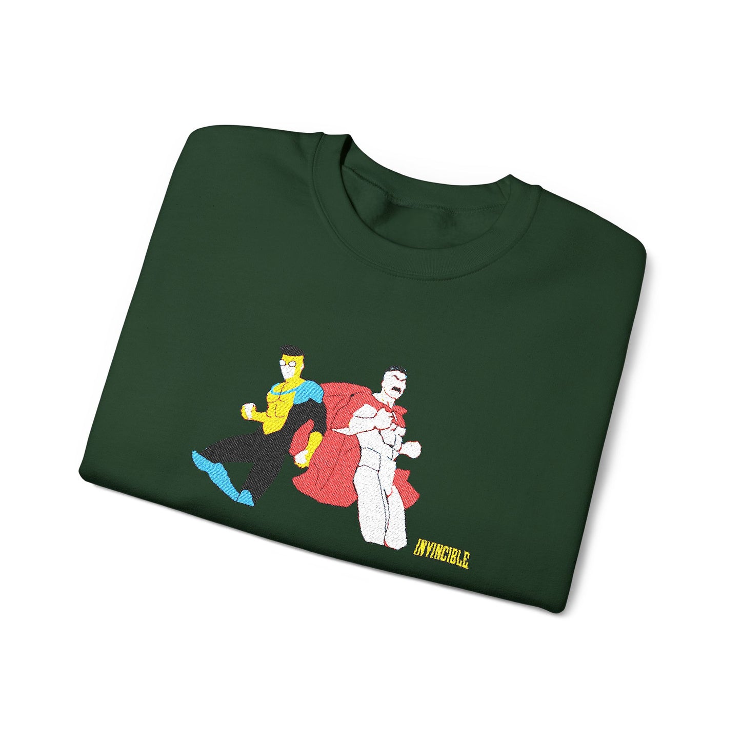 Invincible and Omniman embroidered crewneck sweatshirt | Season 4 Poster