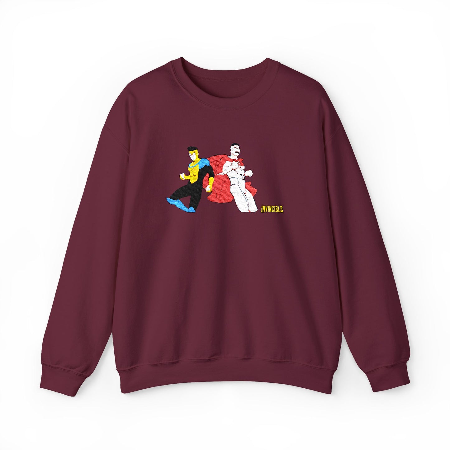 Invincible and Omniman embroidered crewneck sweatshirt | Season 4 Poster