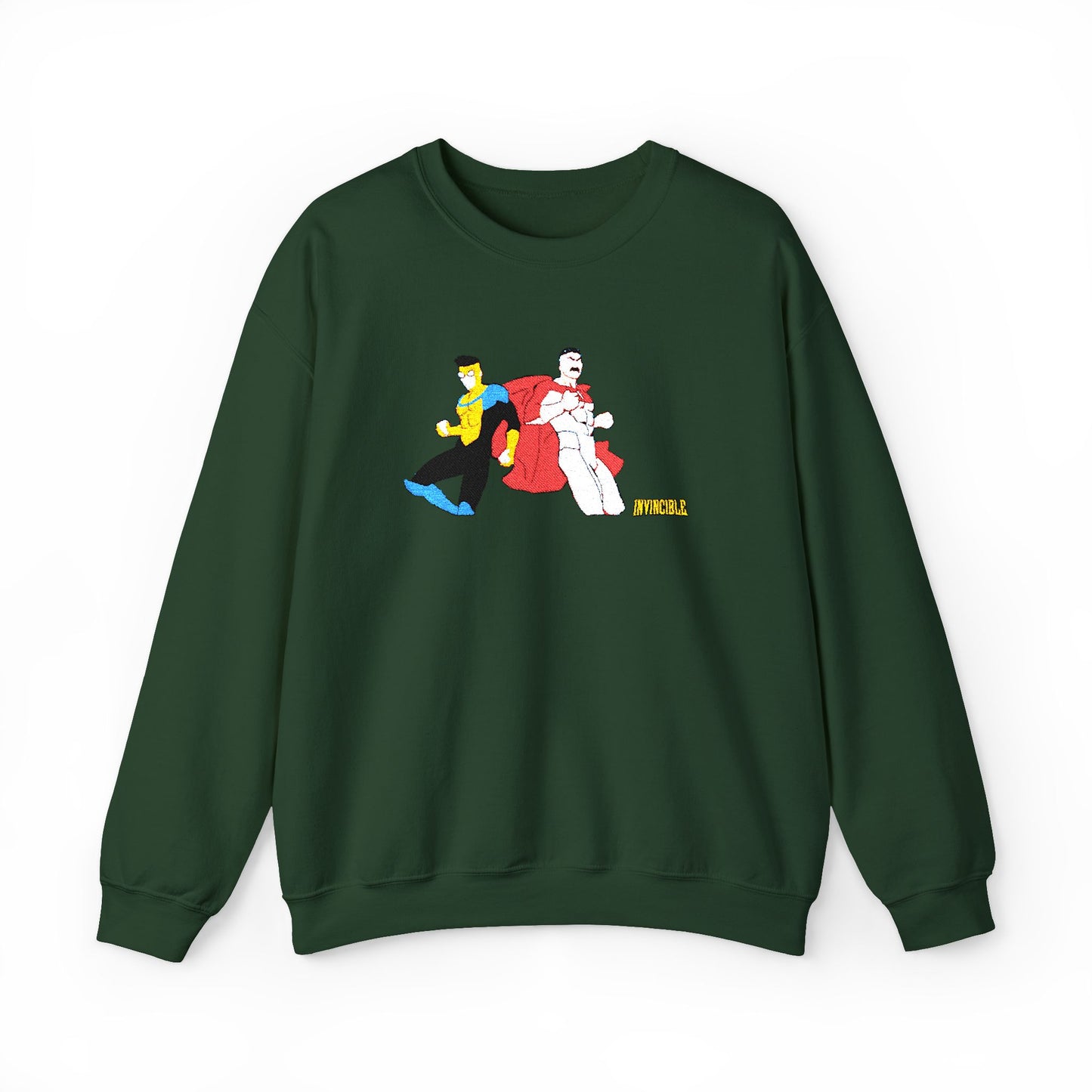 Invincible and Omniman embroidered crewneck sweatshirt | Season 4 Poster