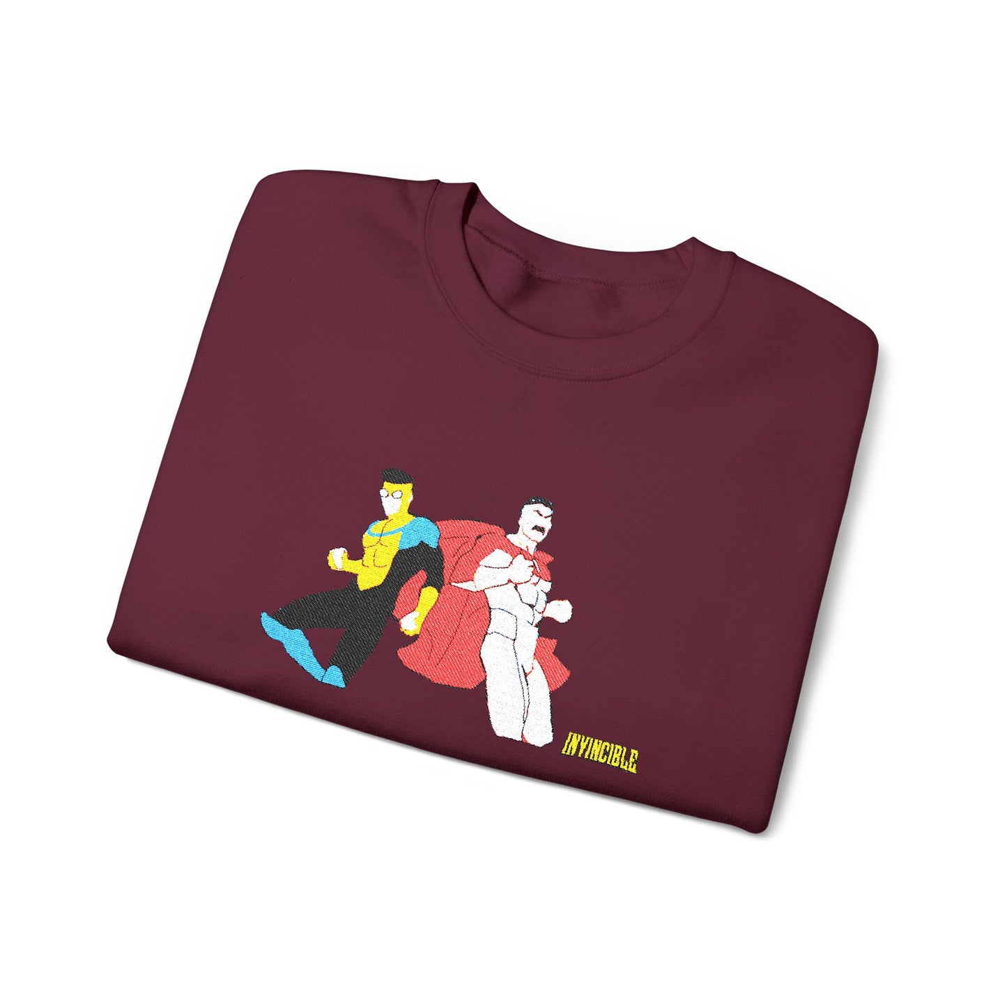 Invincible and Omniman embroidered crewneck sweatshirt | Season 4 Poster