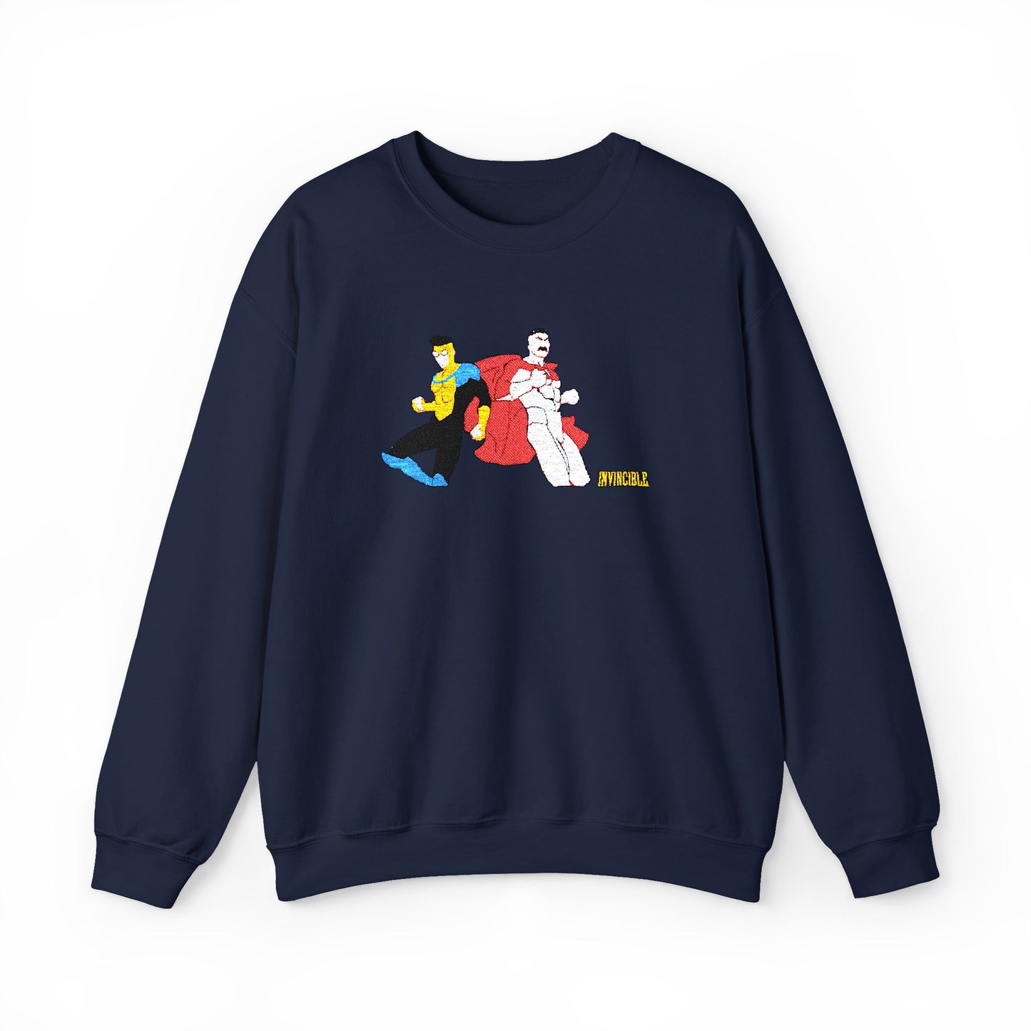 Invincible and Omniman embroidered crewneck sweatshirt | Season 4 Poster