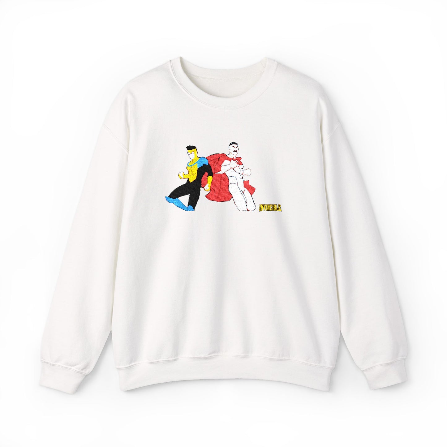 Invincible and Omniman embroidered crewneck sweatshirt | Season 4 Poster