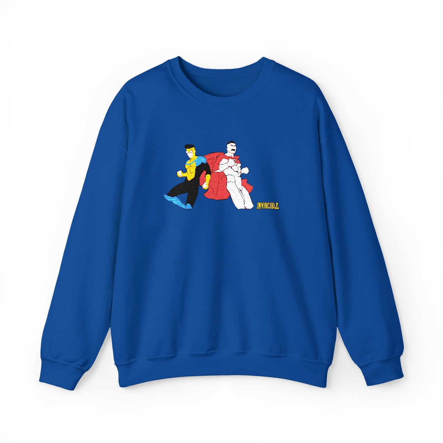 Invincible and Omniman embroidered crewneck sweatshirt | Season 4 Poster
