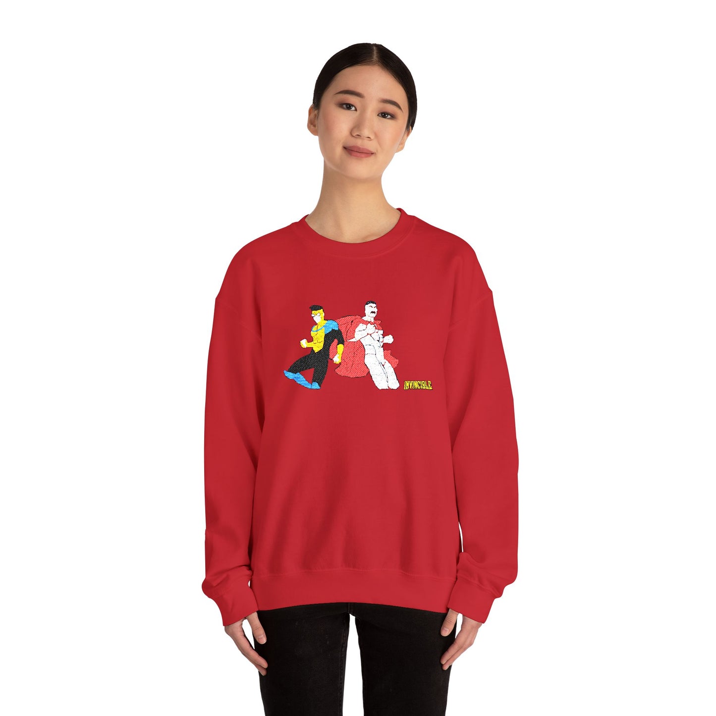 Invincible and Omniman embroidered crewneck sweatshirt | Season 4 Poster