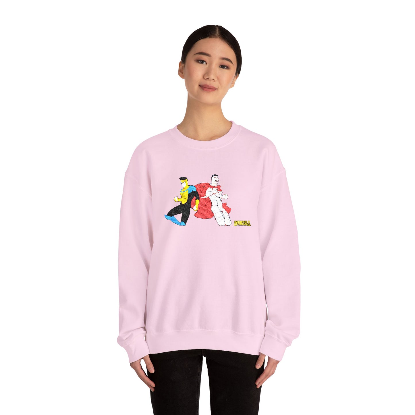 Invincible and Omniman embroidered crewneck sweatshirt | Season 4 Poster