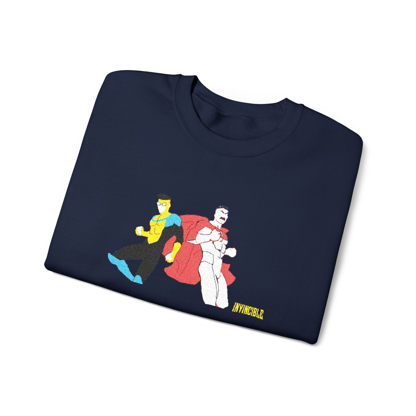 Invincible and Omniman embroidered crewneck sweatshirt | Season 4 Poster