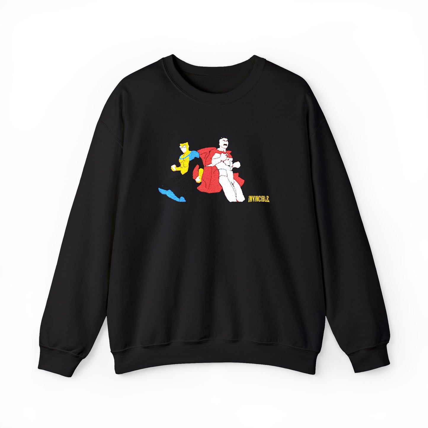 Invincible and Omniman embroidered crewneck sweatshirt | Season 4 Poster